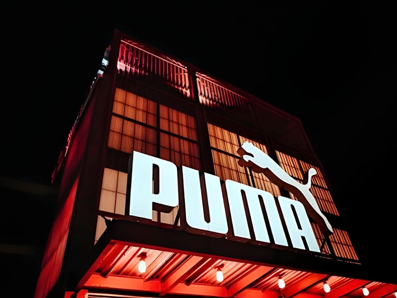 framless sign for chain stores